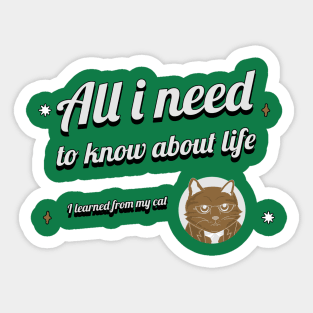 All i need to know about life i learned from my cat Sticker